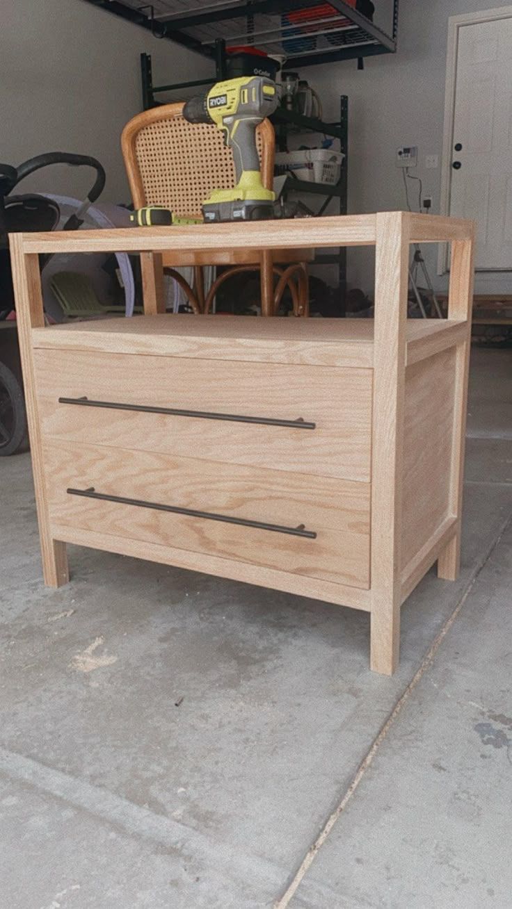 american oak bedside table