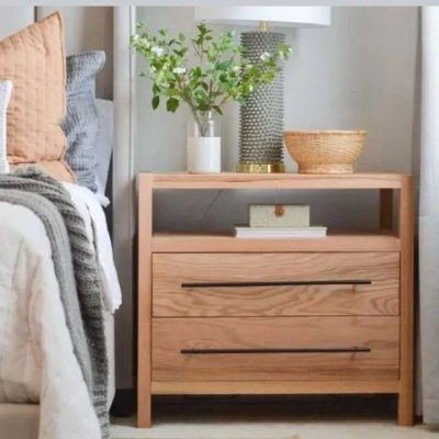 american oak bedside table