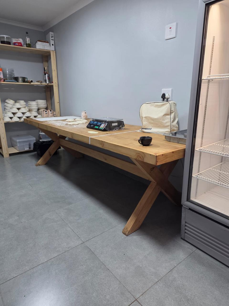 10 seater pine dining table cross leg farmhouse style